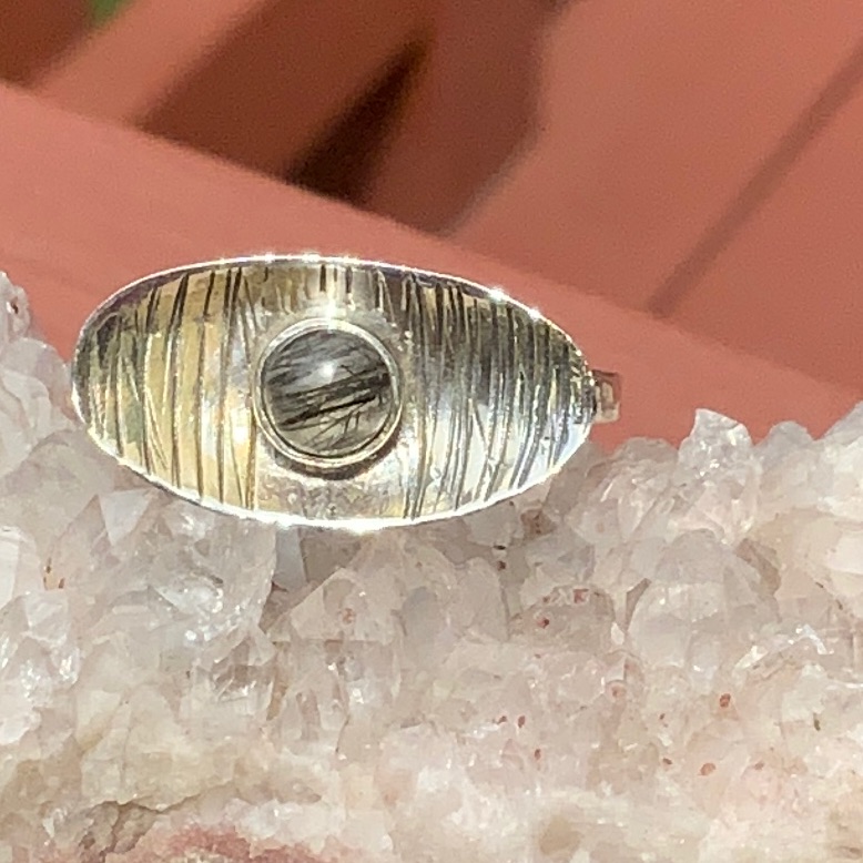 Boutique Black Tourmaline In Quartz 925 Ring 875 39$